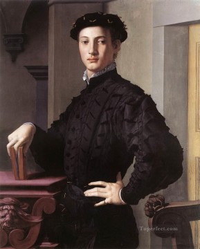 若い男の肖像 フィレンツェ・アーニョロ・ブロンズィーノ Oil Paintings